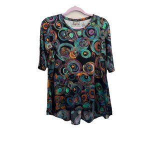 Niche Nilgun Derman Geometrical 3/4 Sleeve Blouse Art Wear Women Small